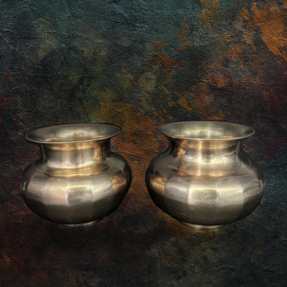 Vintage Brass 2 Pcs Pots Set